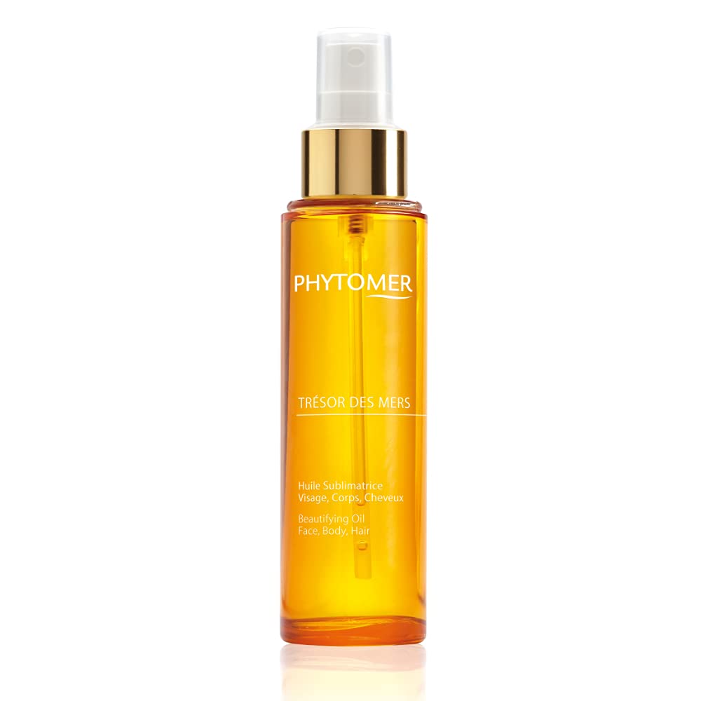 Phytomer Trésor Des Mers Hydrating Oil for Face, Body, and Hair | Moisturize, Nourish, Protect Skin & Hair | Hydrating Dry Oil Mist | Illuminating Beauty Elixir for Glowing Skin | 100 ml