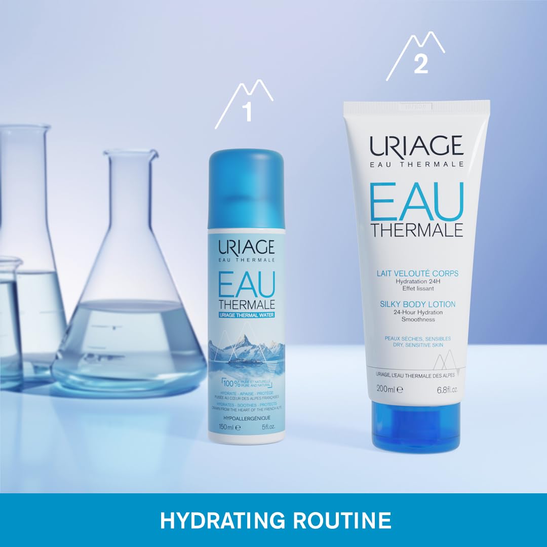 Uriage Face Mist Thermal Water, 100% Pure & Natural, + 32% of Hydratation after 1 hour, hydrates, Soothes, Fresh Spray, Multi-purpose, for the whole Family