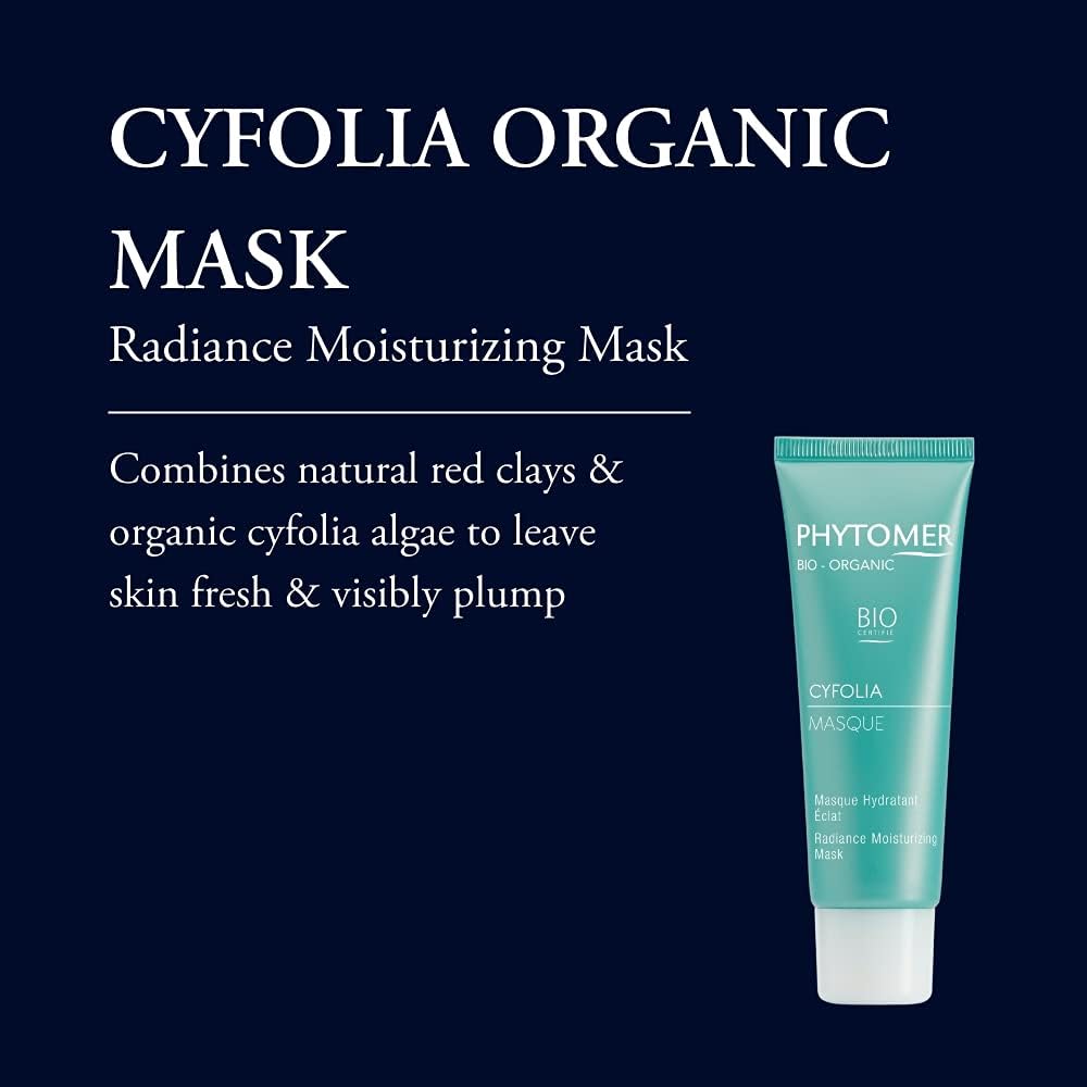 Phytomer Cyfolia Organic Face Moisturizer Mask | Hydrating Wash Off Mask | Certified Organic | Skin Plumping, Restoring | For More Radiant, Hydrated, Refreshed Skin | 50 ml