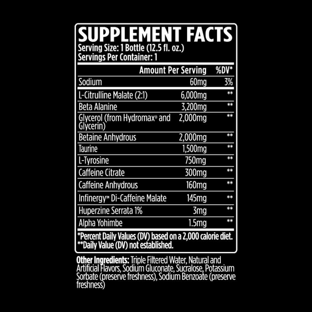 VMI Sports KXR High Stimulant Pre-Workout Energy Ready to Drink 400mg Caffeine, 6g Citrulline, 3.2g Beta-Alanine | Delicious – Convenient – Powerful | 12.5 oz Bottles (Miami Vice, 12 Bottles)