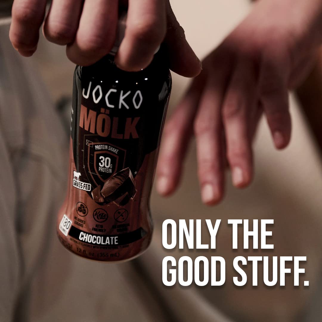 Jocko Fuel High Protein Shakes, Chocolate, 12 fl oz | 12 Pack