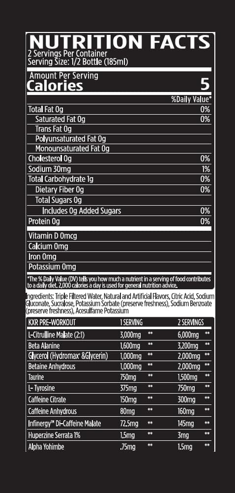 KXR High Stimulant Pre-Workout Energy Ready To Drink by VMI Sports | 400mg Caffeine, 6g Citrulline, 3.2g Beta-Alanine | Delicious – Convenient – Powerful | 12.5 oz bottles (12 bottles, Sour Candy)