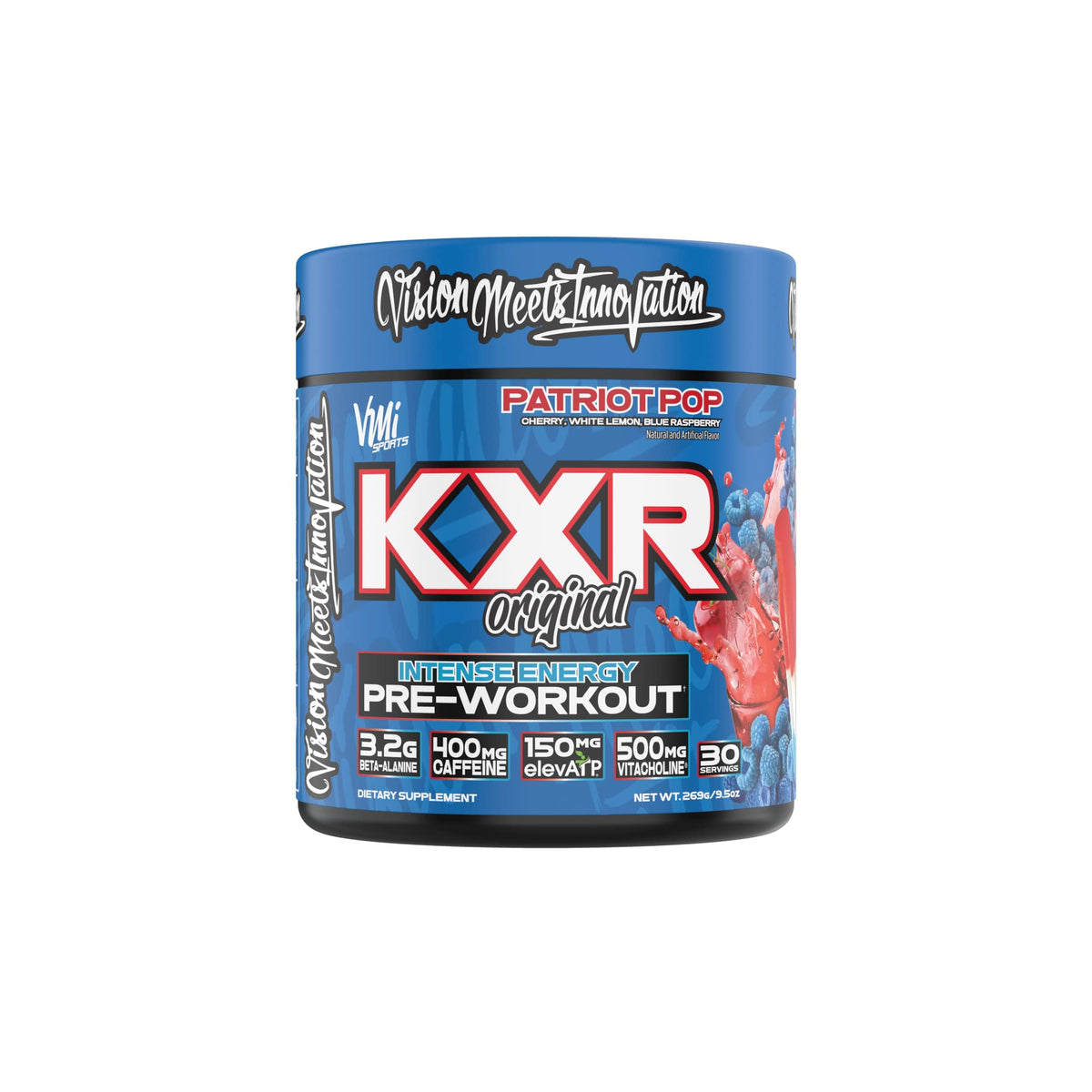 VMI Sports KXR High Stimulant Pre-Workout Energy Ready to Drink 400mg Caffeine, 6g Citrulline, 3.2g Beta-Alanine | Delicious – Convenient – Powerful | 12.5 oz Bottles (Miami Vice, 12 Bottles)
