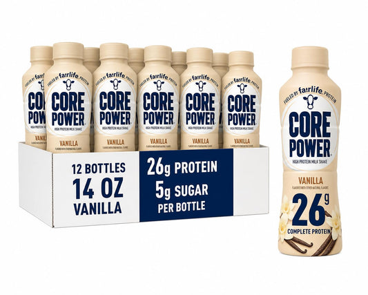 Fairlife Core Power 26g Protein Milk Shakes, Ready To Drink For Workout Recovery, No Artificial Sweeteners, Vanilla, 11.5 Fl Oz (Pack of 12)