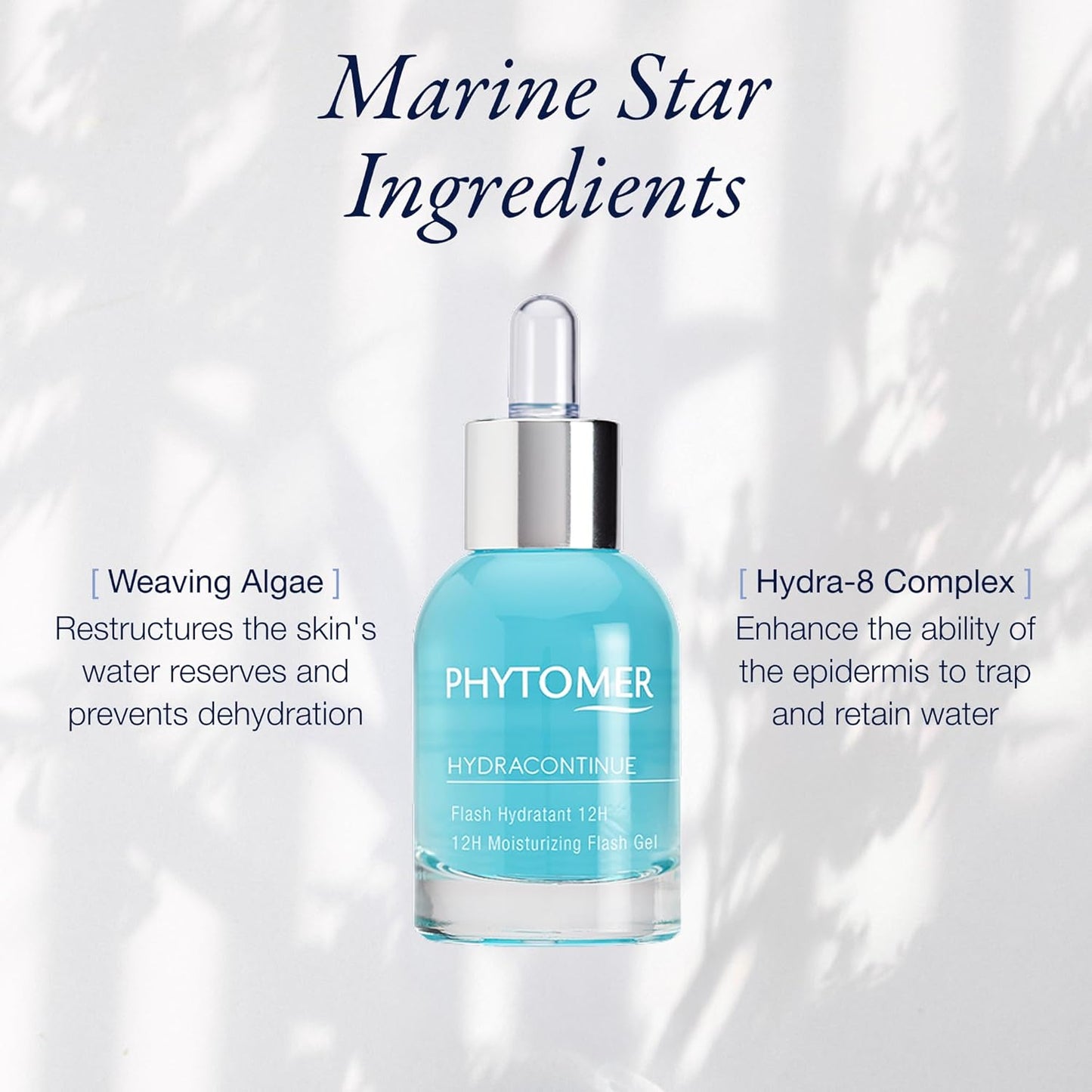 Phytomer HYDRACONTINUE Face Moisturizing Gel | 12 hour Skin Hydrating Gel | Immediate & Long Lasting Hydration | Refreshing, Restoring Face Moisturizer for Dry Skin | 30ml