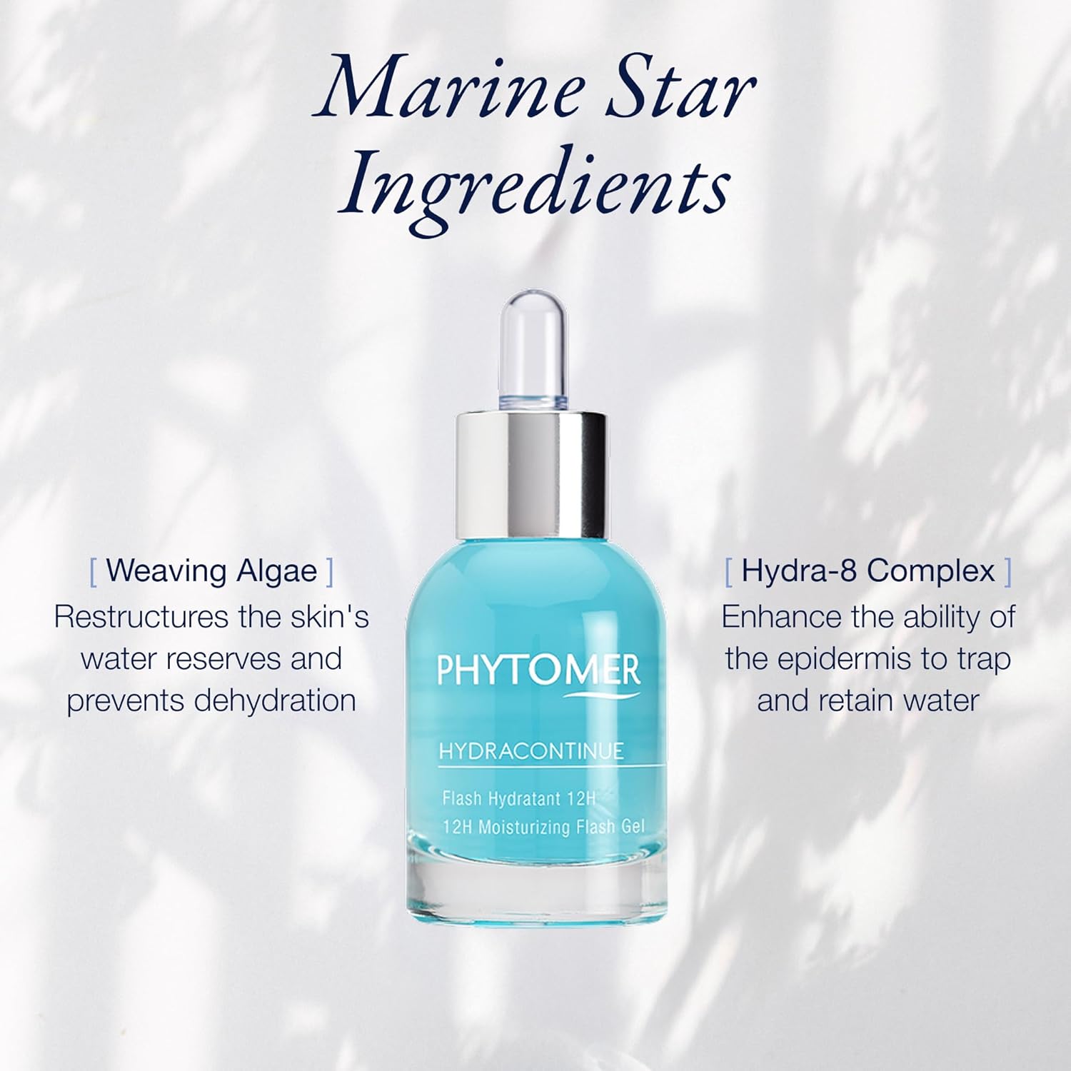 Phytomer HYDRACONTINUE Face Moisturizing Gel | 12 hour Skin Hydrating Gel | Immediate & Long Lasting Hydration | Refreshing, Restoring Face Moisturizer for Dry Skin | 30ml