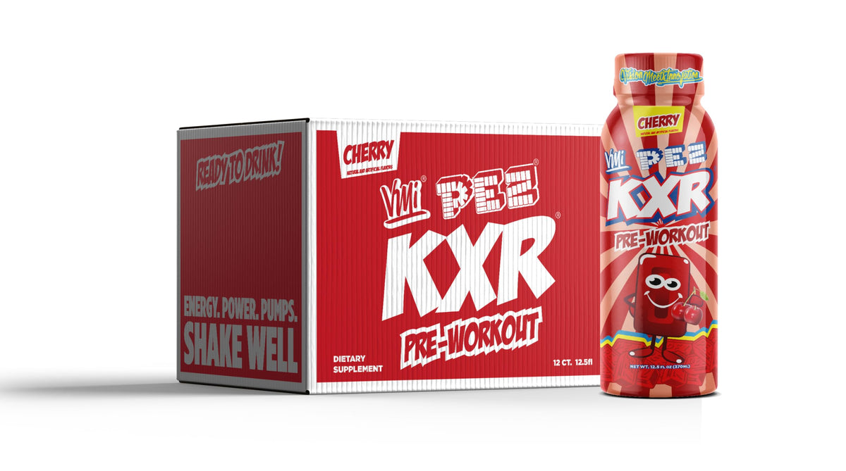 KXR High Stimulant Pre-Workout Energy Ready To Drink by VMI Sports | 400mg Caffeine, 6g Citrulline, 3.2g Beta-Alanine | Delicious – Convenient – Powerful | 12.5 oz bottles (12 bottles, Sour Candy)