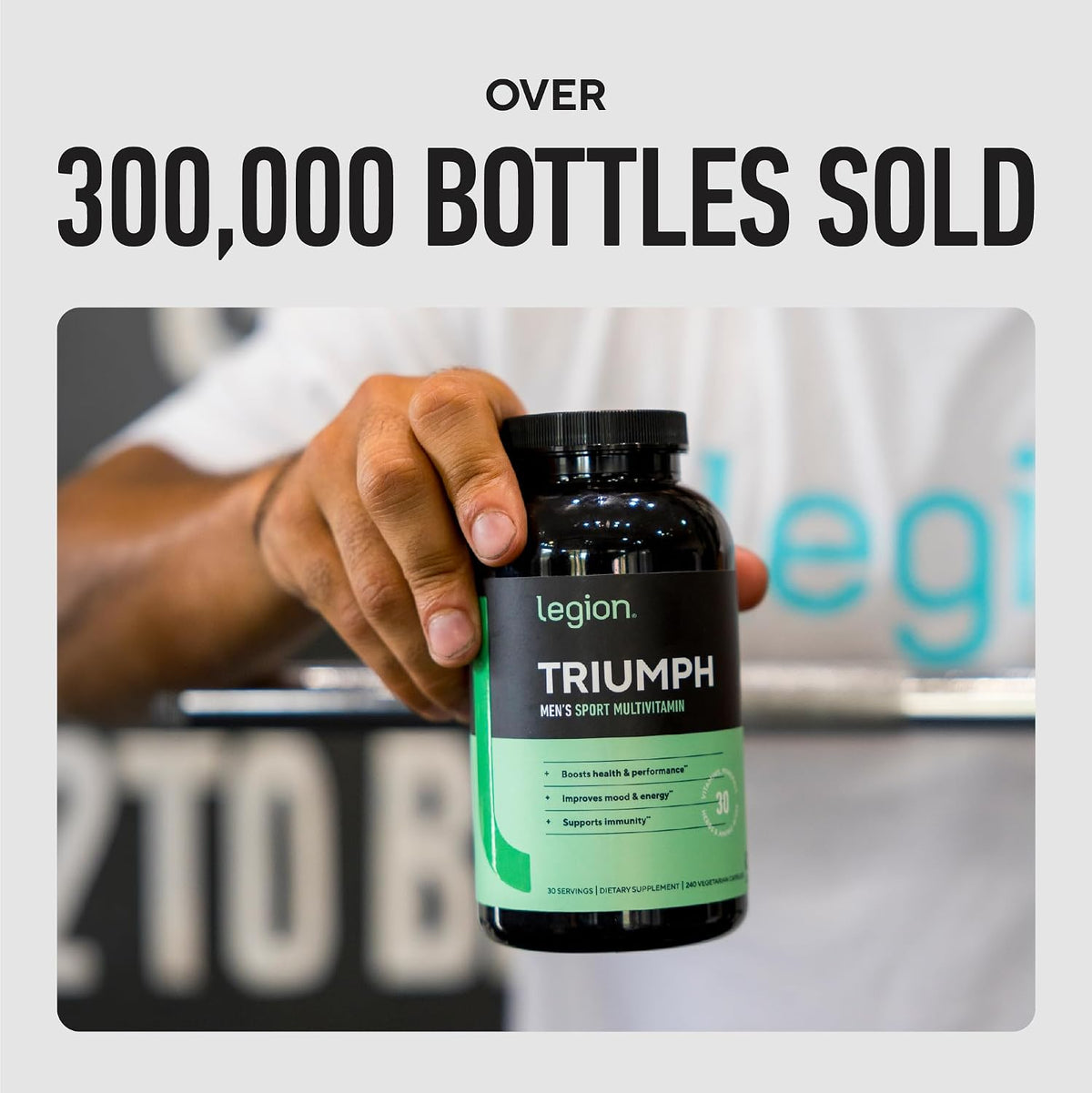 Legion Triumph Men's Sport Multivitamin Vitamin D3 Daily, 30 Servings