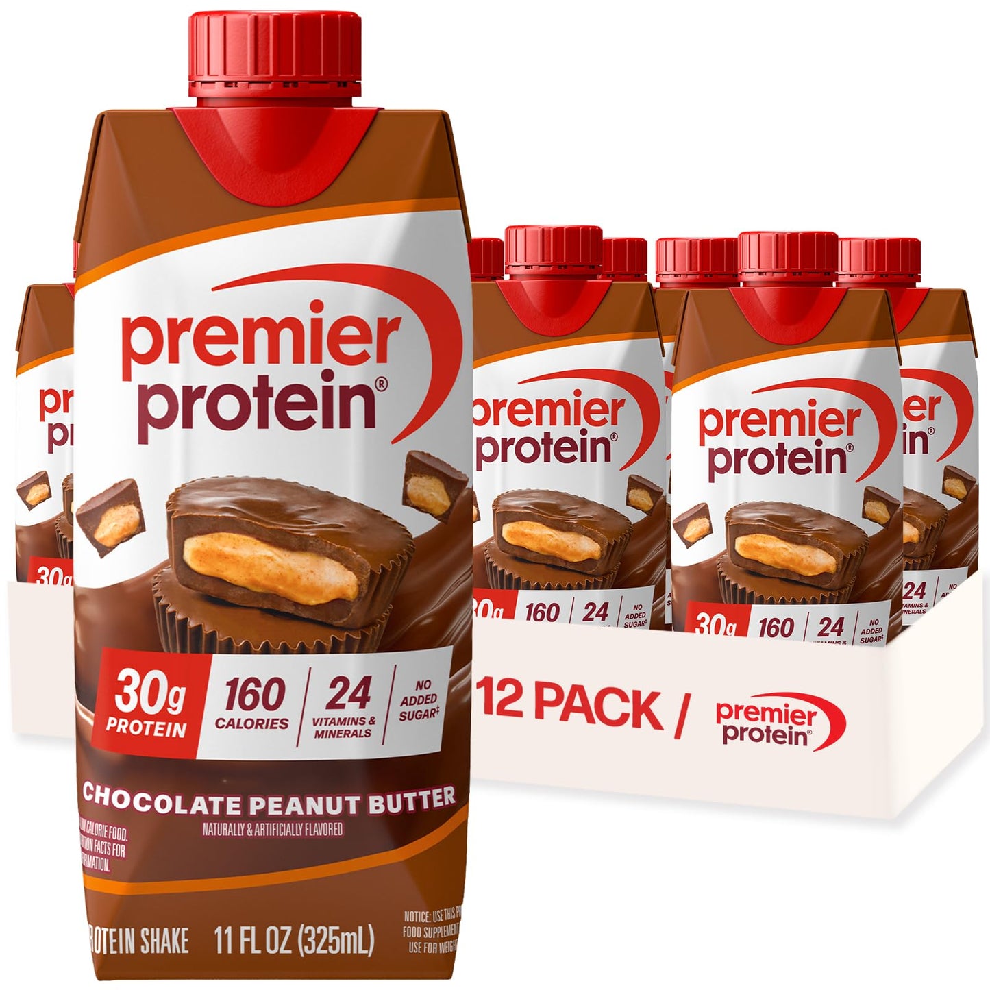 Premier Protein 30g High Protein Shake, Vanilla, 12 Pack | 160 Calories, 24 Vitamins & Minerals, No Added Sugar, Supports Muscle Health, Gluten-Free, 11 oz