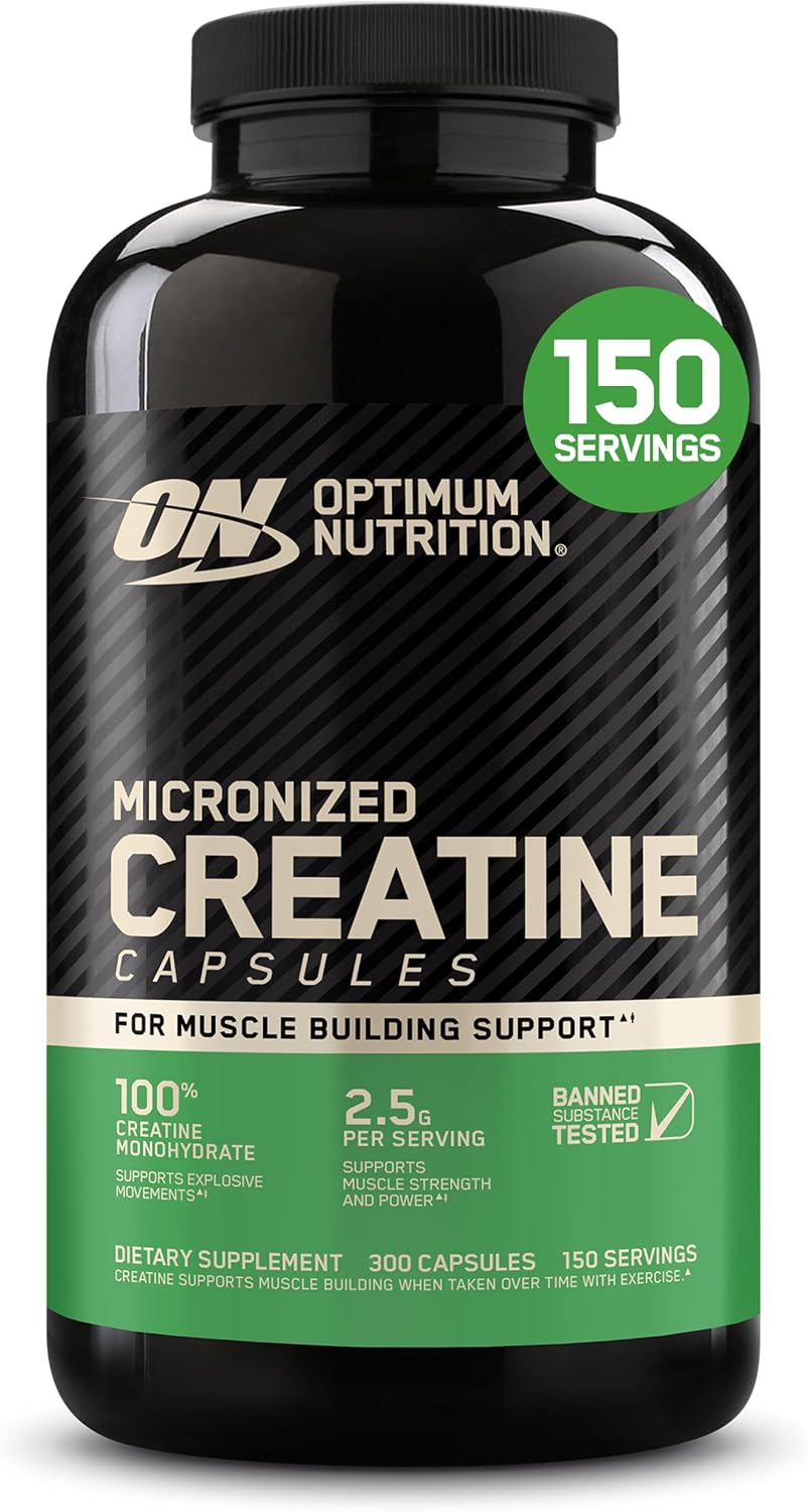Optimum Nutrition Micronized Creatine Monohydrate Capsules, 300 Ct