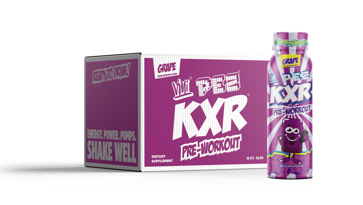 KXR High Stimulant Pre-Workout Energy Ready To Drink by VMI Sports | 400mg Caffeine, 6g Citrulline, 3.2g Beta-Alanine | Delicious – Convenient – Powerful | 12.5 oz bottles (12 bottles, Sour Candy)