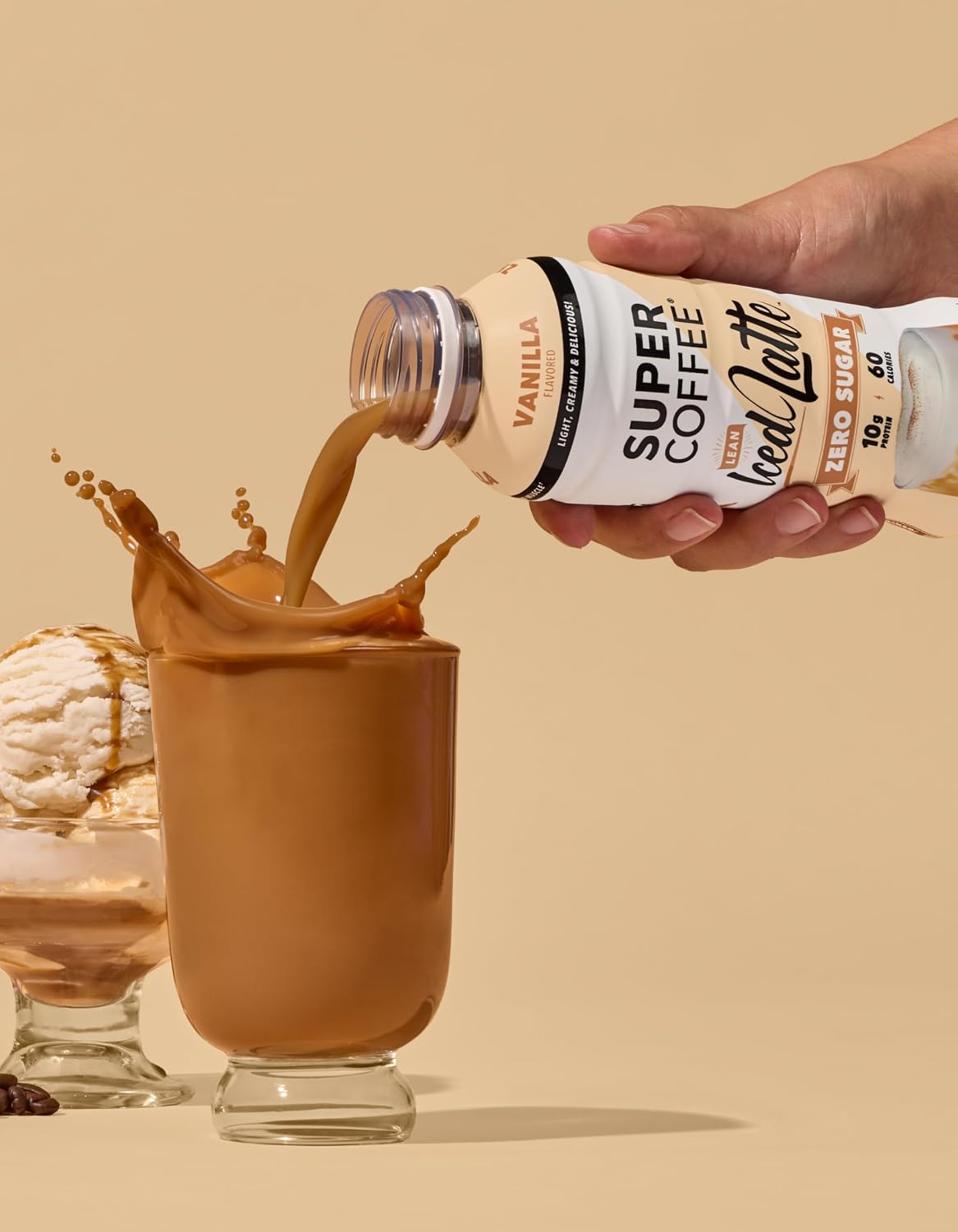 SUPER COFFEE+, Keto Coffee (0g Added Sugar, 150 Calories) [Vanilla] 11 Fl Oz, 18 Pack | Iced Smart Coffee Drinks