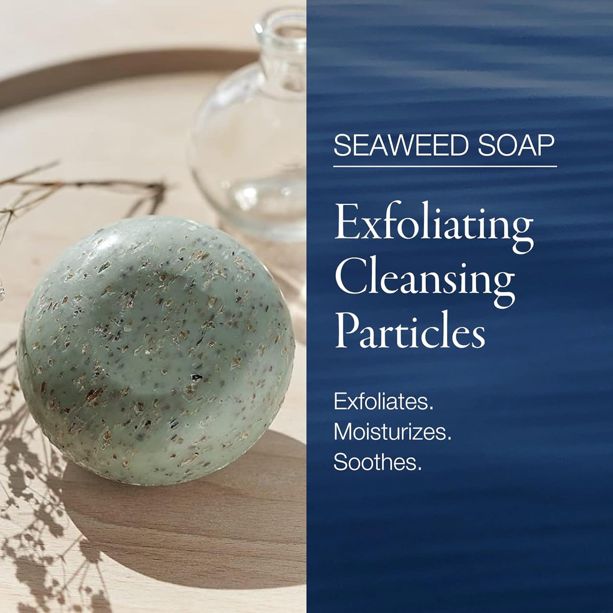 PHYTOMER Natural Seaweed Soap Bar | Cleansing & Exfoliating Body Soap | Eliminates Dead Skin Cells | Moisturizing Body Cleanser | 150 gr