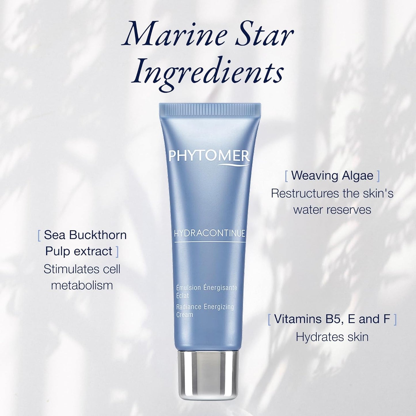 Phytomer Hydracontinue Radiance Hydrating Face Cream | Energizing & Restoring Moisturizer to Help Relieve Dry Skin | Lightweight Daily Skin Cream (50 ml)