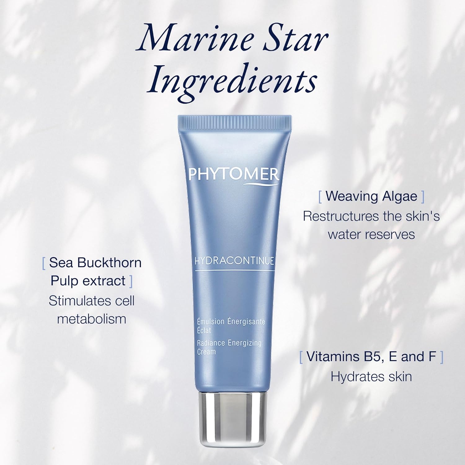 Phytomer Hydracontinue Radiance Hydrating Face Cream | Energizing & Restoring Moisturizer to Help Relieve Dry Skin | Lightweight Daily Skin Cream (50 ml)