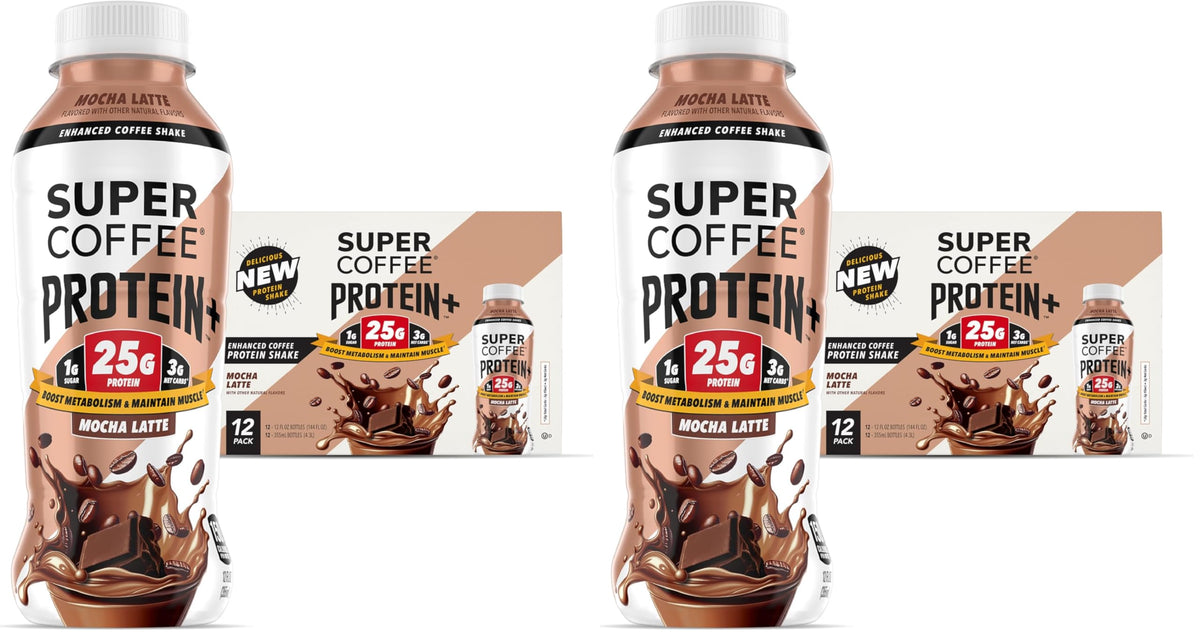 SUPER COFFEE+, Keto Coffee (0g Added Sugar, 150 Calories) [Vanilla] 11 Fl Oz, 18 Pack | Iced Smart Coffee Drinks