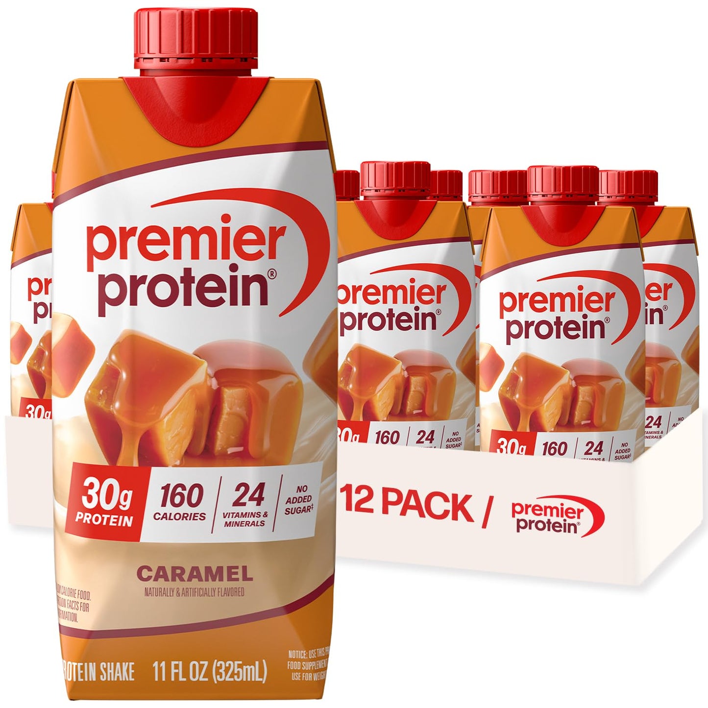 Premier Protein 30g High Protein Shake, Vanilla, 12 Pack | 160 Calories, 24 Vitamins & Minerals, No Added Sugar, Supports Muscle Health, Gluten-Free, 11 oz