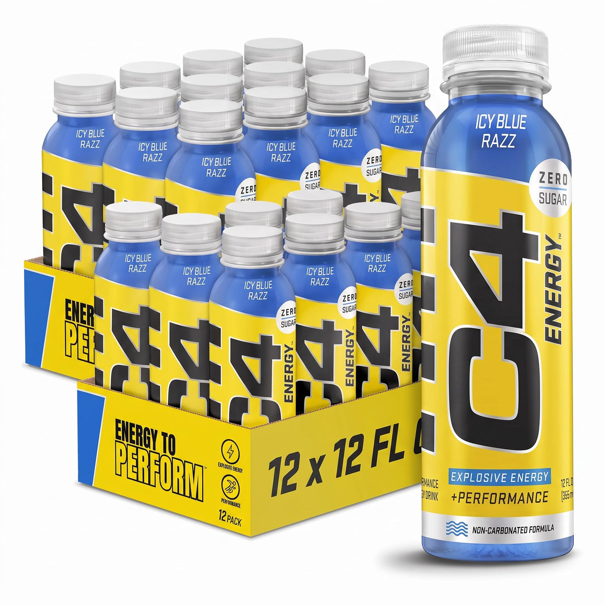 C4 Non-Carbonated Energy Drink with Zero Sugar, Fruit Punch, 12pk