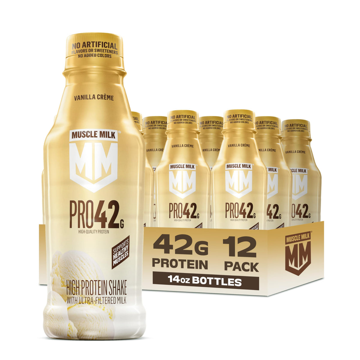Muscle Milk Pro High Protein Shake, Chocolate, 14 fl oz Bottles, (12 Pack)