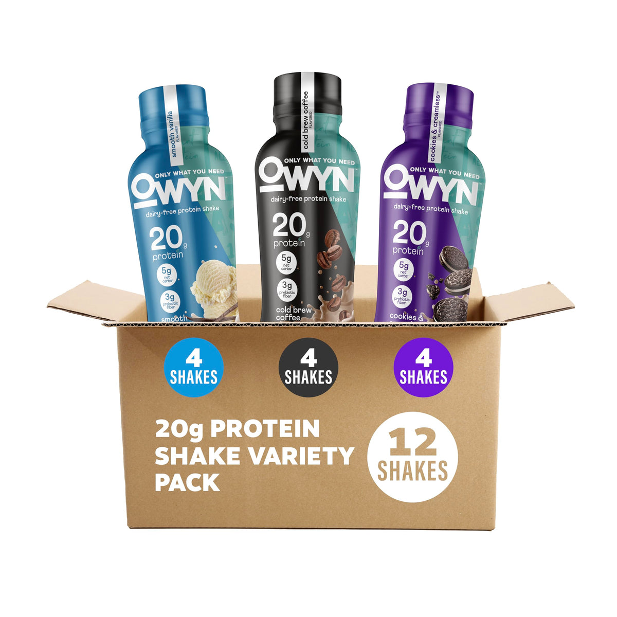 OWYN Only What You Need Dark Chocolate Flavored 20g Protein Shake, 12 Ct