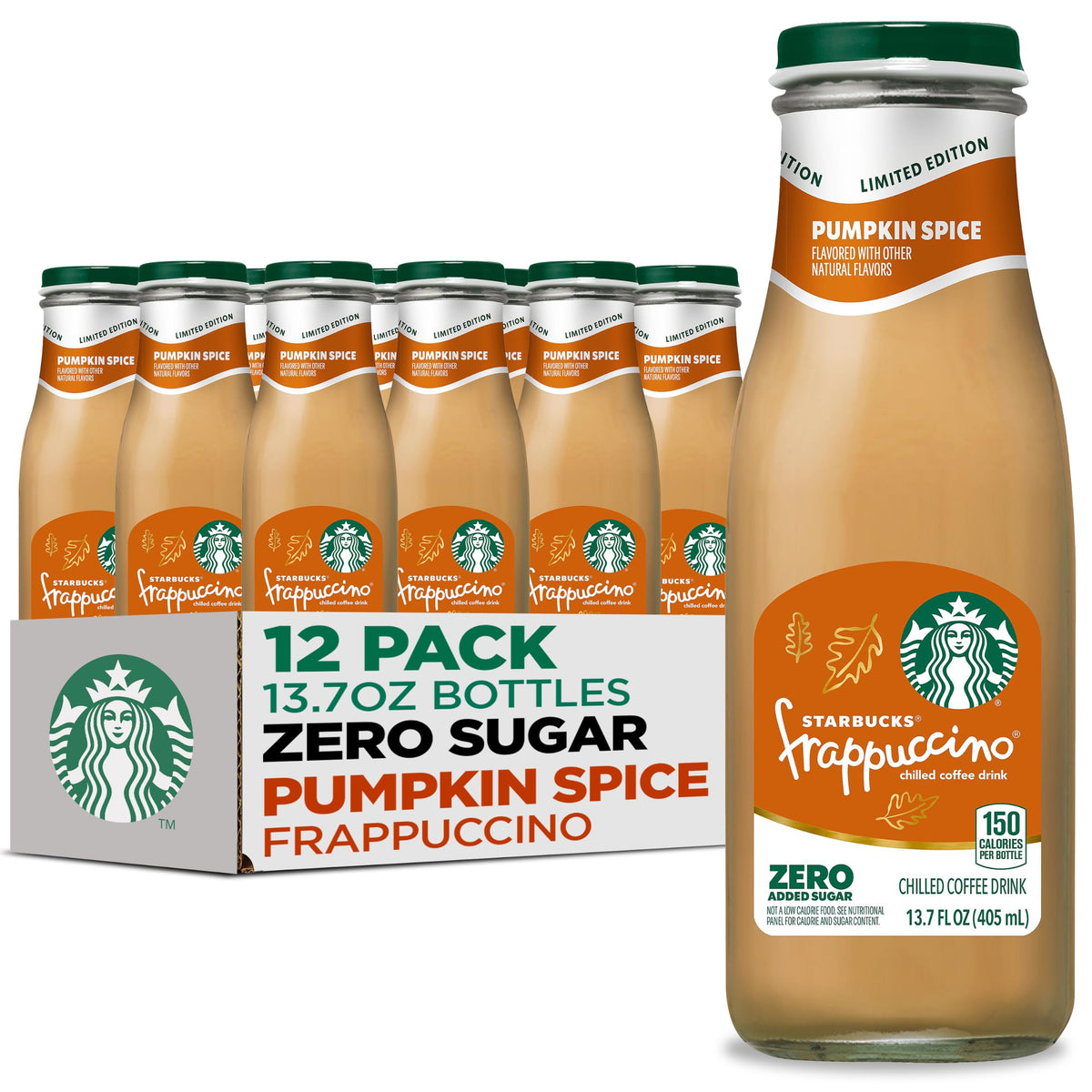 Starbucks Frappuccino Coffee Drink, Caramel, 13.7 fl oz Bottles (12 Pack)