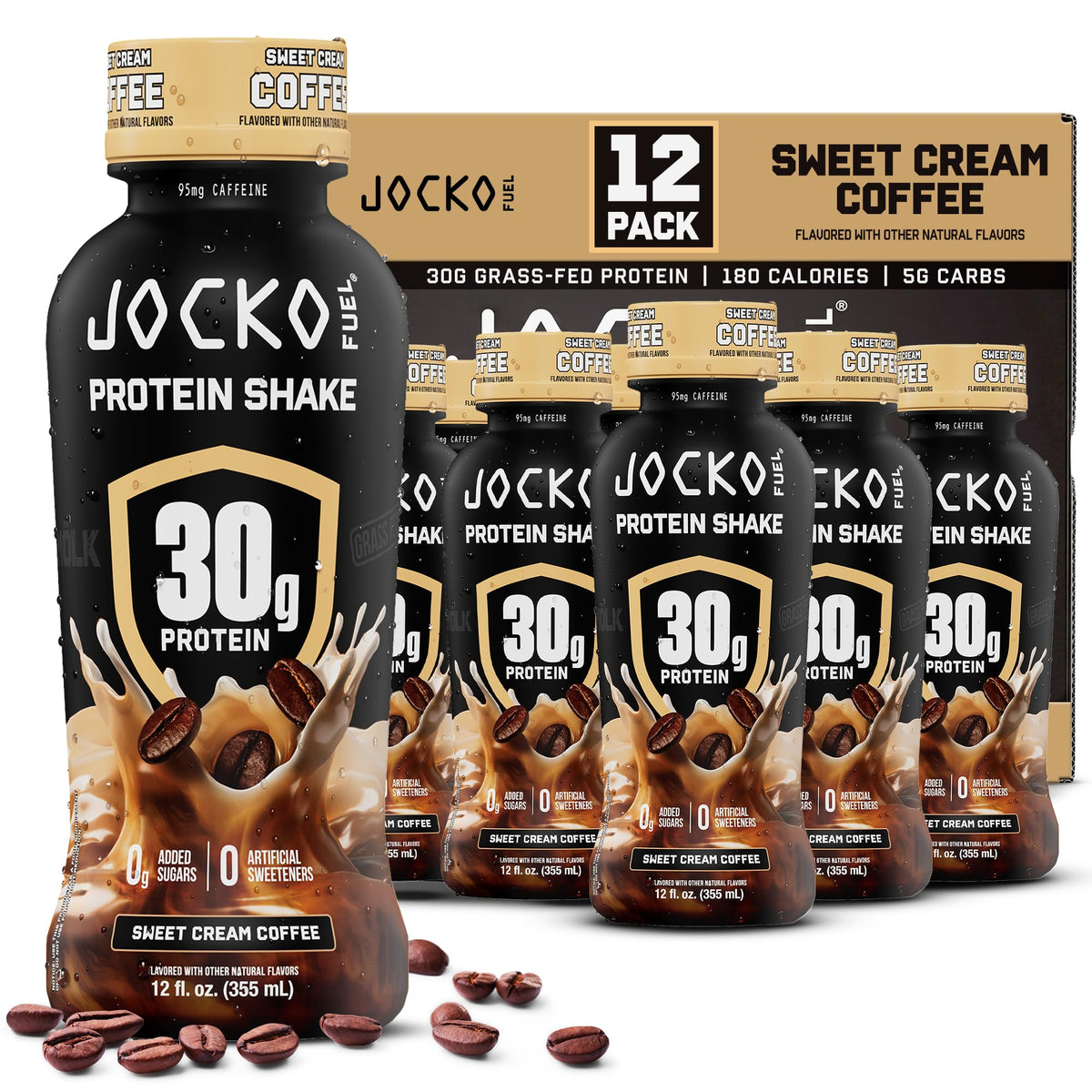 Jocko Fuel High Protein Shakes, Chocolate, 12 fl oz | 12 Pack