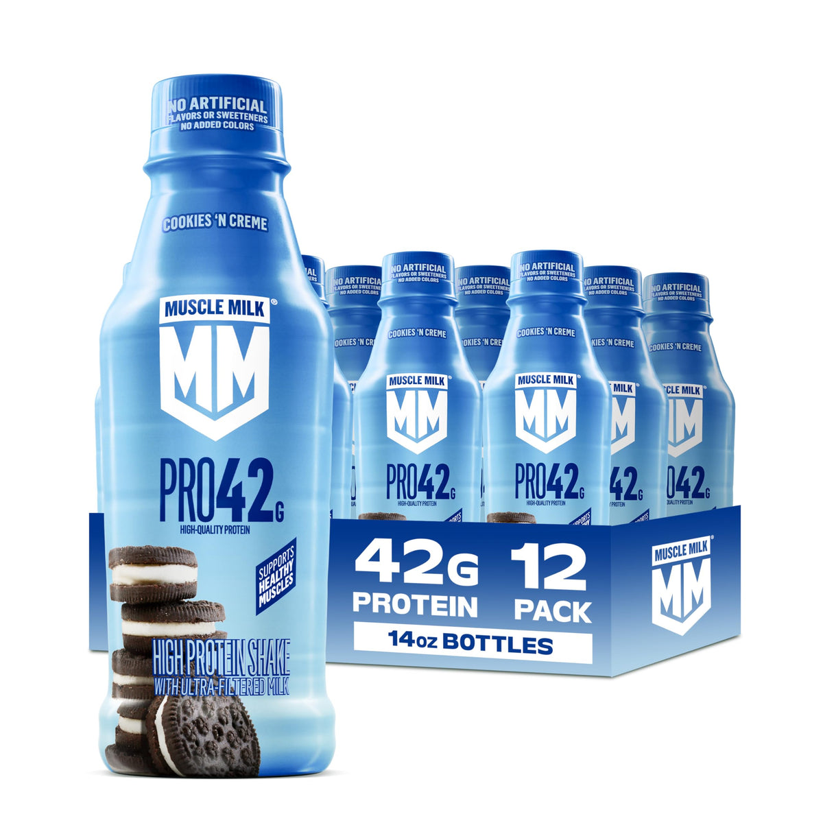 Muscle Milk Pro High Protein Shake, Chocolate, 14 fl oz Bottles, (12 Pack)