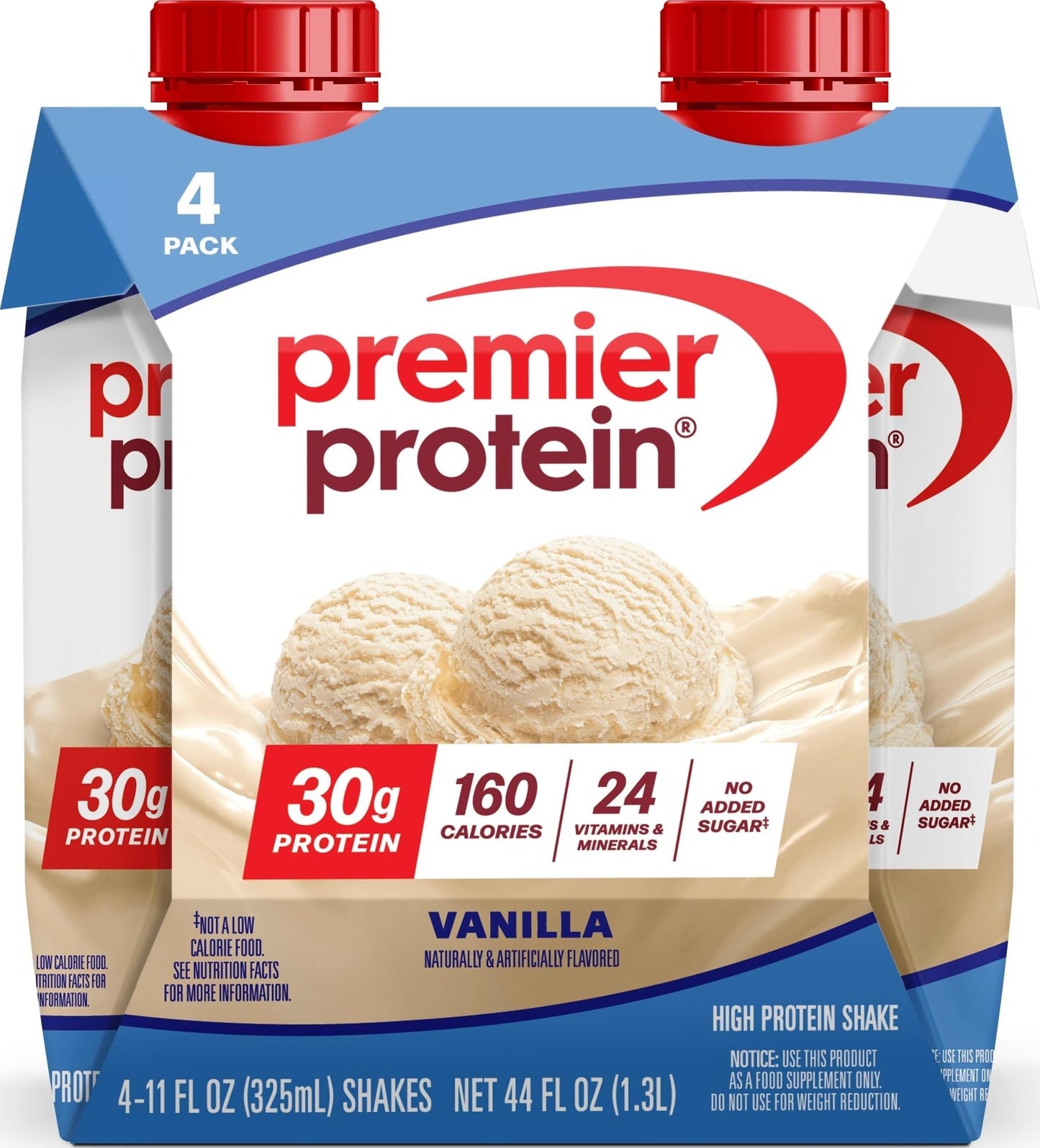 Premier Protein 30g High Protein Shake, Vanilla, 12 Pack | 160 Calories, 24 Vitamins & Minerals, No Added Sugar, Supports Muscle Health, Gluten-Free, 11 oz