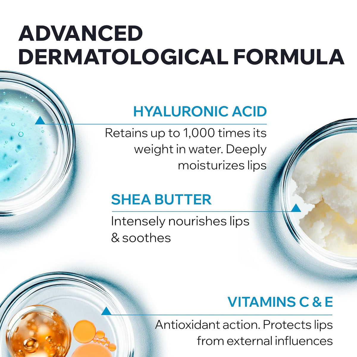 Uriage Eau Thermale Lip Balm With Hyluronic Acid + Shea Butter + Vitamin C, Ultra-Soft Moisturizing Lip Balm For Dry, Chapped Lips, Itense Hydration, Unisex