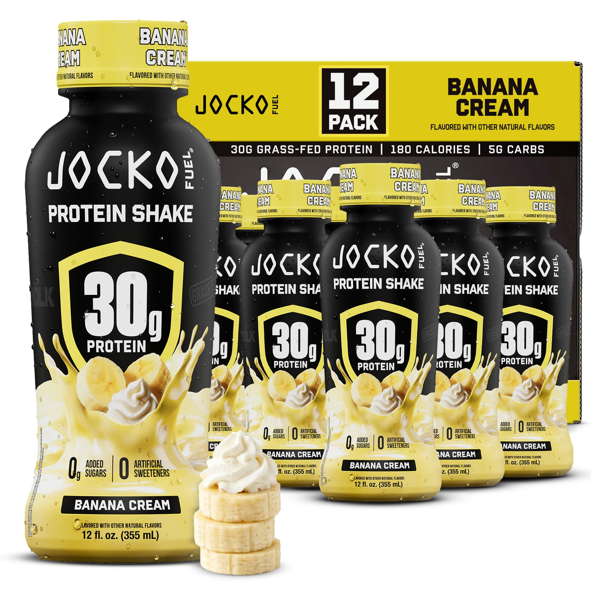 Jocko Fuel High Protein Shakes, Chocolate, 12 fl oz | 12 Pack