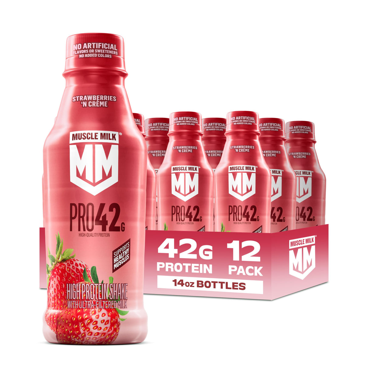 Muscle Milk Pro High Protein Shake, Chocolate, 14 fl oz Bottles, (12 Pack)