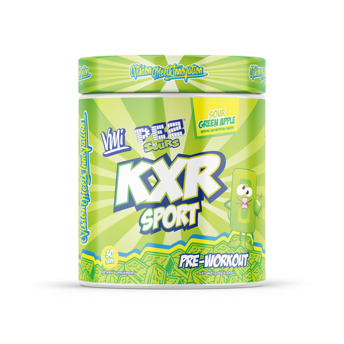 KXR High Stimulant Pre-Workout Energy Ready To Drink by VMI Sports | 400mg Caffeine, 6g Citrulline, 3.2g Beta-Alanine | Delicious – Convenient – Powerful | 12.5 oz bottles (12 bottles, Sour Candy)