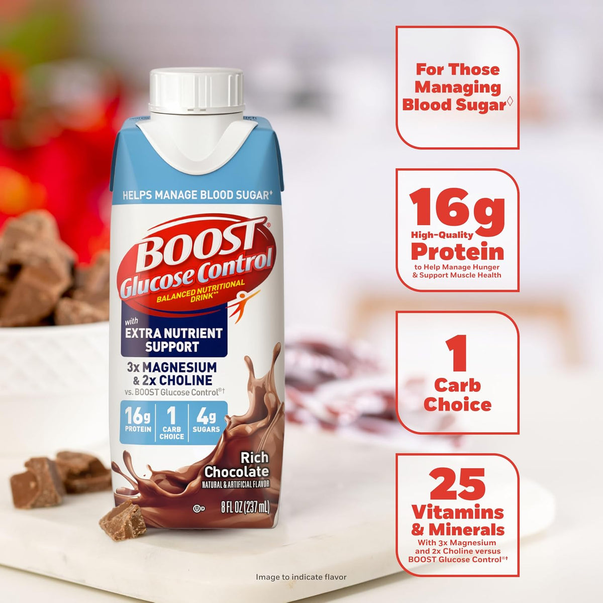 BOOST Glucose Control Ready to Drink Nutritional Drink, Chocolate, 8 FL OZ