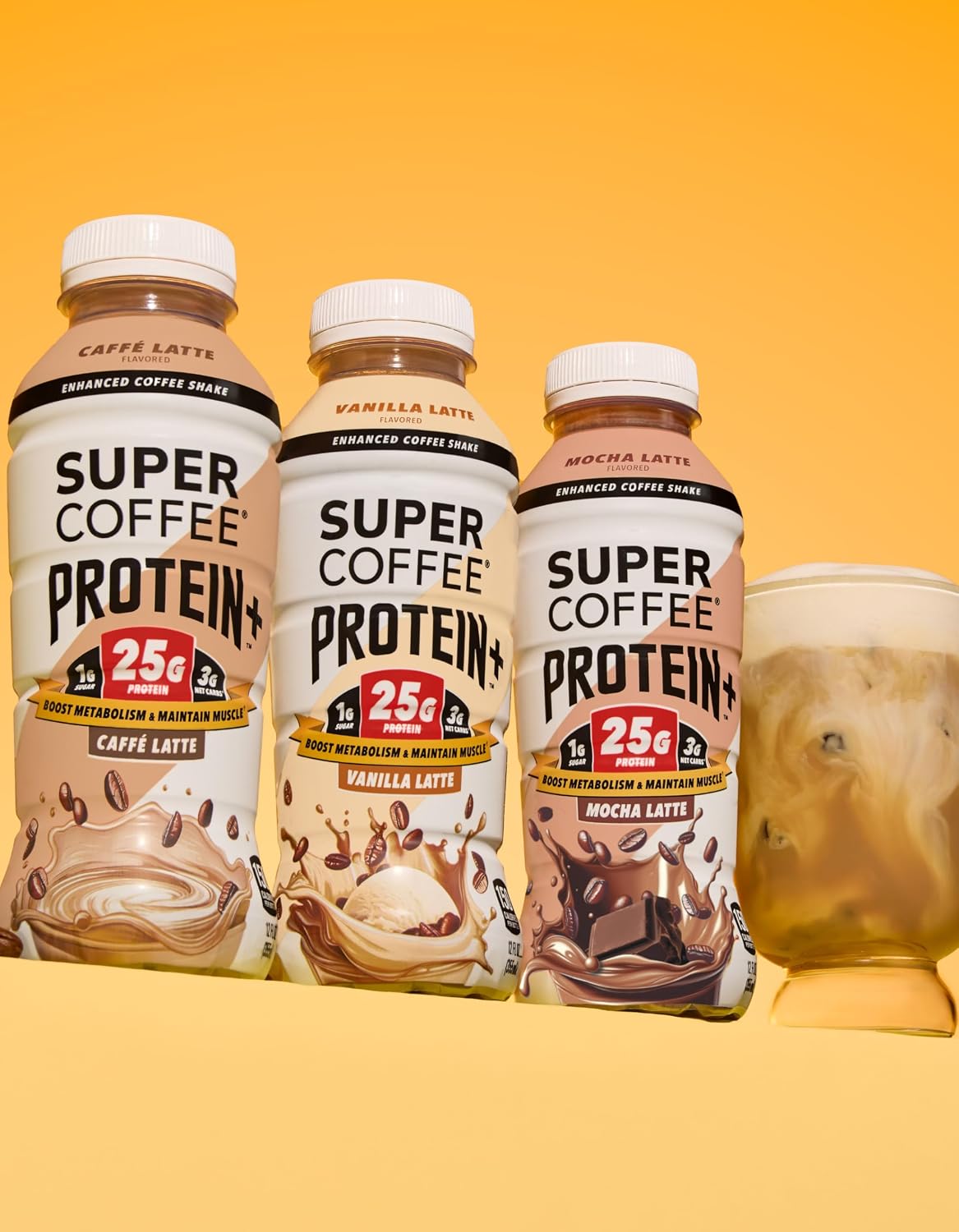 SUPER COFFEE+, Keto Coffee (0g Added Sugar, 150 Calories) [Vanilla] 11 Fl Oz, 18 Pack | Iced Smart Coffee Drinks