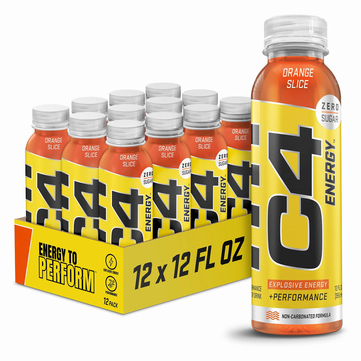 C4 Non-Carbonated Energy Drink with Zero Sugar, Fruit Punch, 12pk