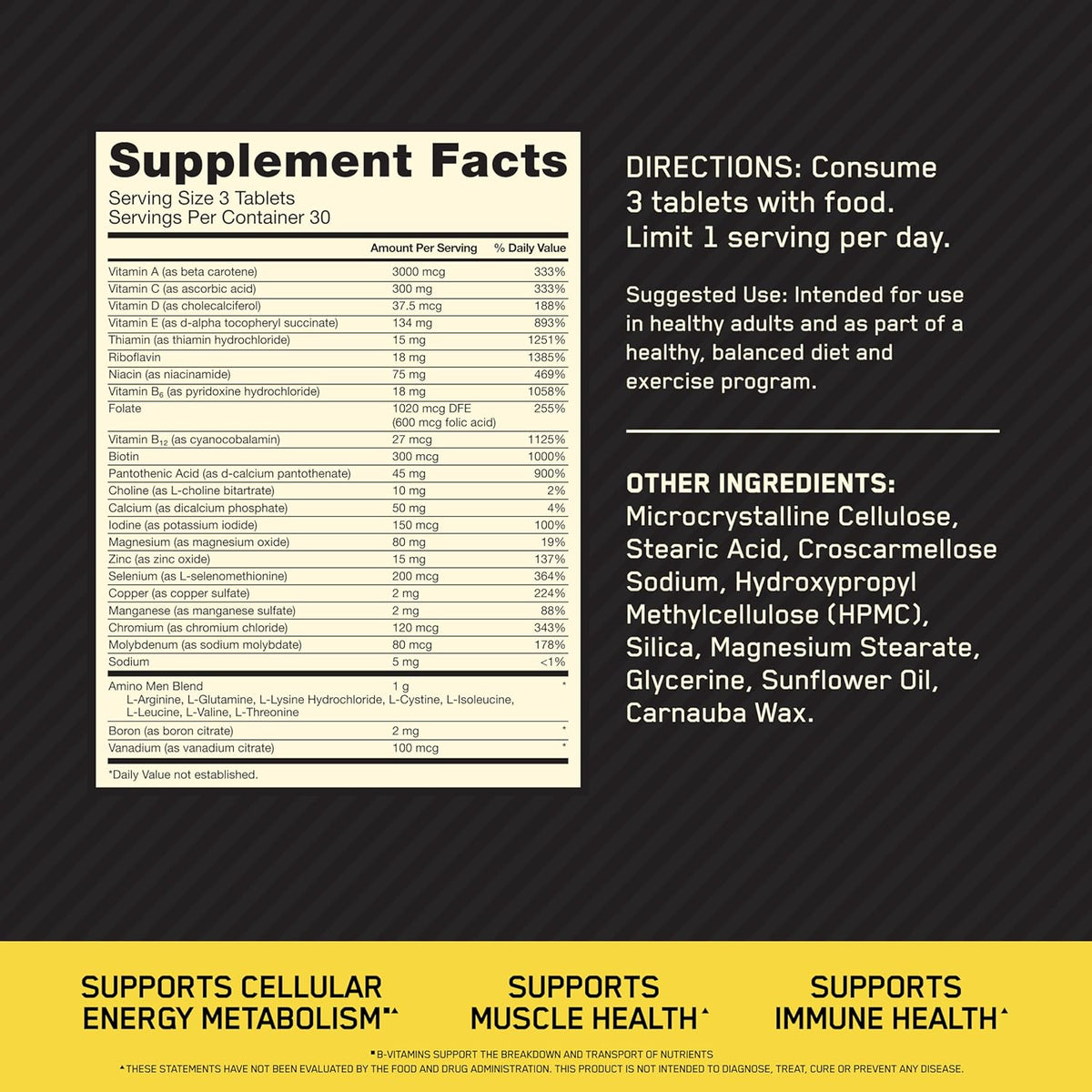 Optimum Nutrition Opti-Men Daily Multivitamin Supplement, 90 Ct