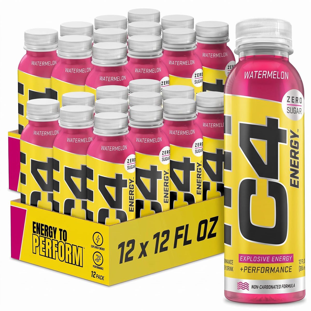 C4 Non-Carbonated Energy Drink with Zero Sugar, Fruit Punch, 12pk